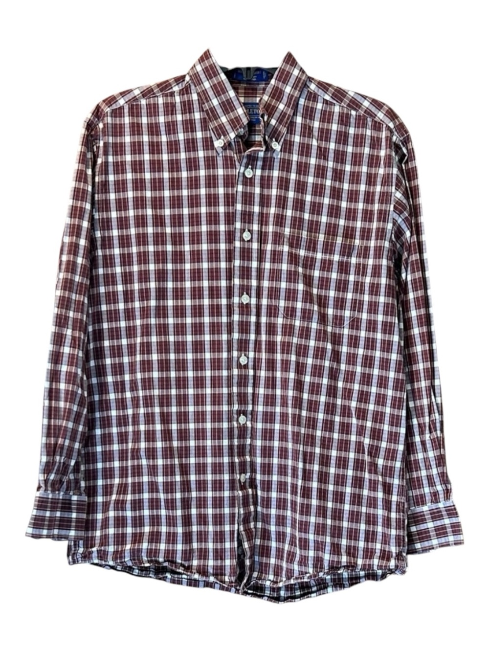 Pendleton Boulevard Shirt Mens Medium M Plaid 100% Cotton Long Sleeve‎ Button Up